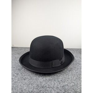 VTG Webster Bee Bowler Hat Mens Medium Black 100% Wool Felt Derby Made in USA